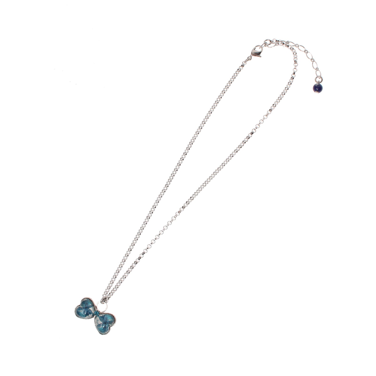 ネックレス リボン ユリ 青 TAMARUSAN