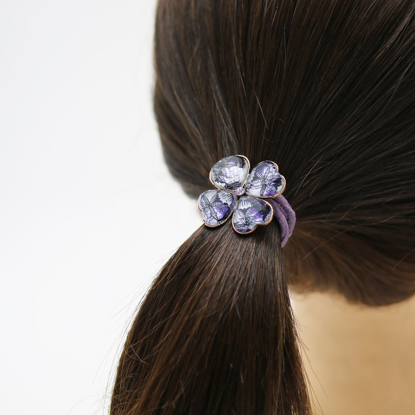 ヘアゴム 紫 ユリ 花 贈り物 TAMARUSAN