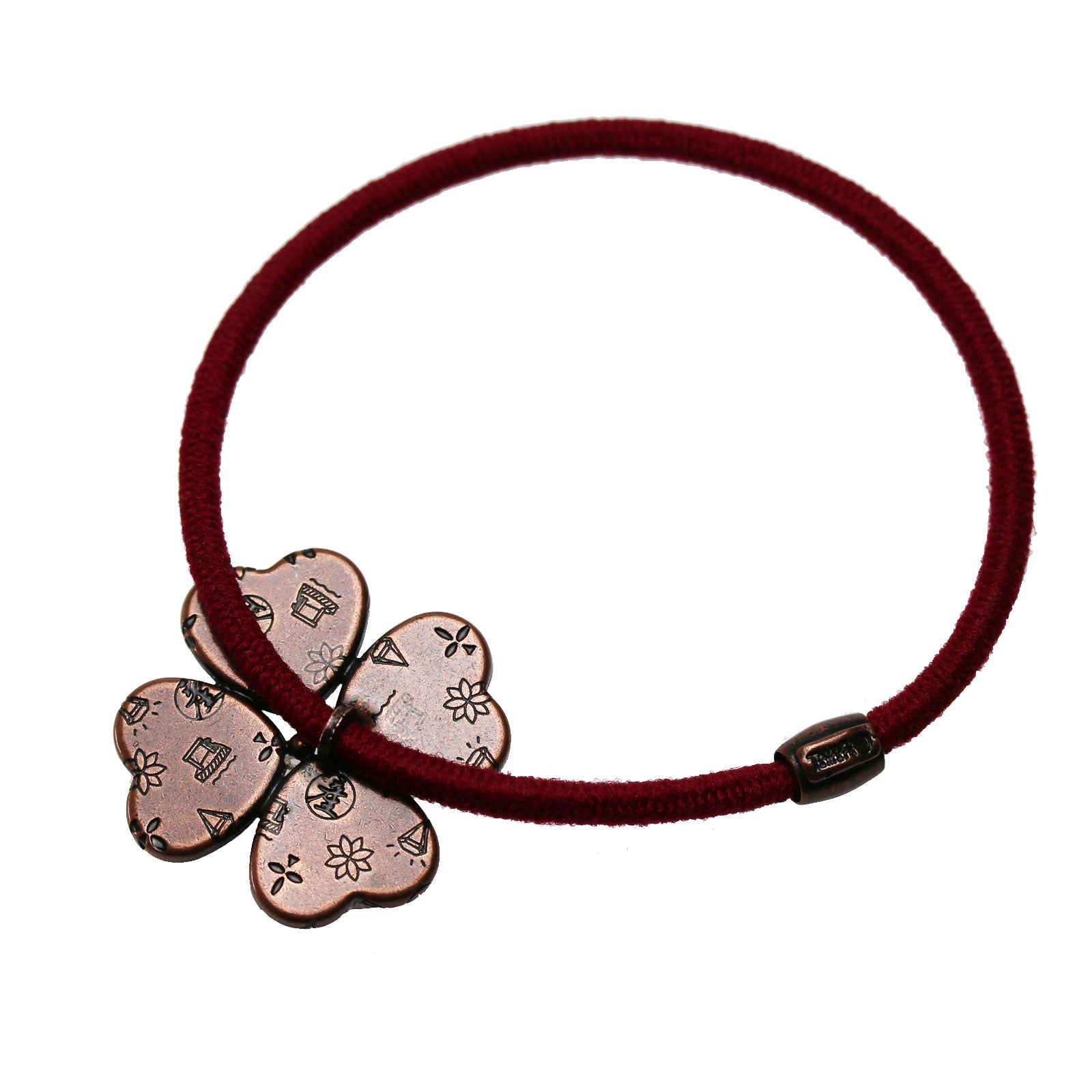 ヘアゴム 赤 ユリ 四つ葉 花 大人 TAMARUSAN