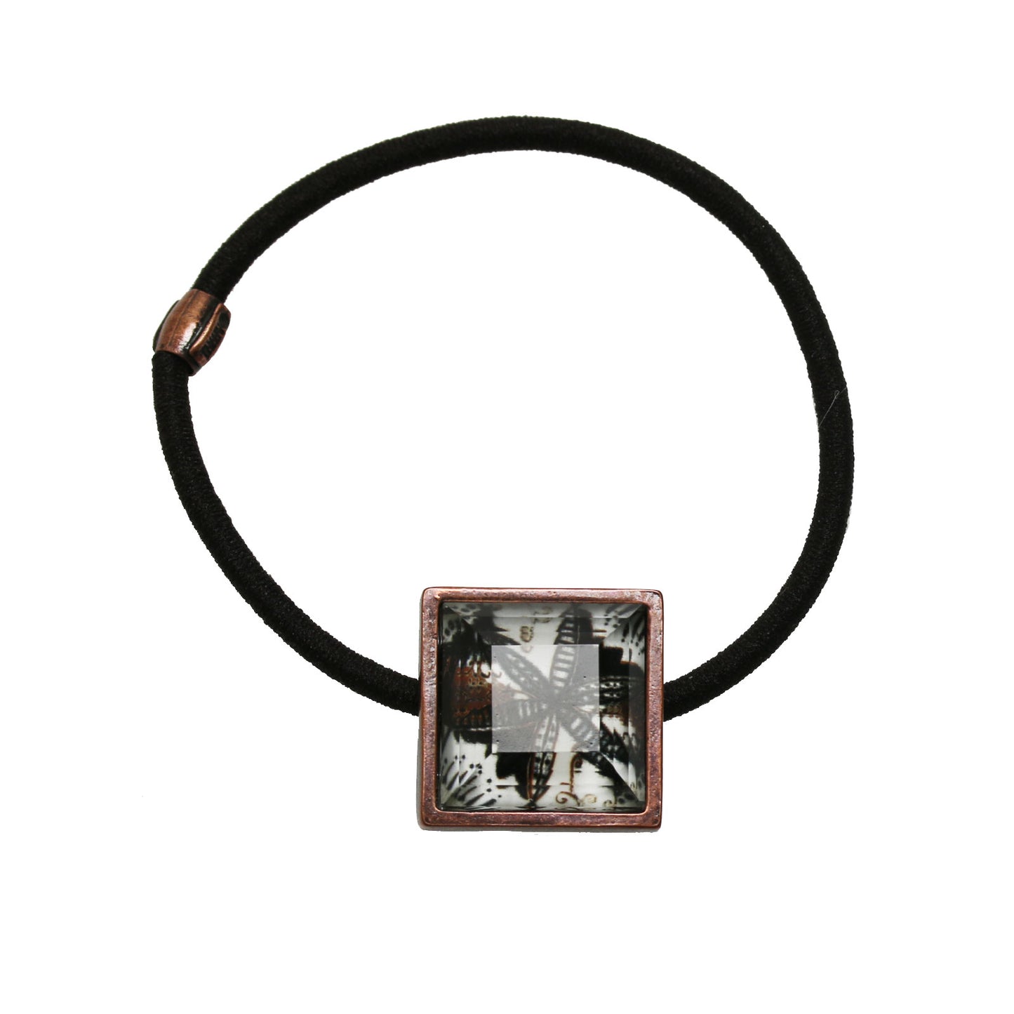 ヘアゴム 白 スクエア ユリ アンティーク調 TAMARUSAN