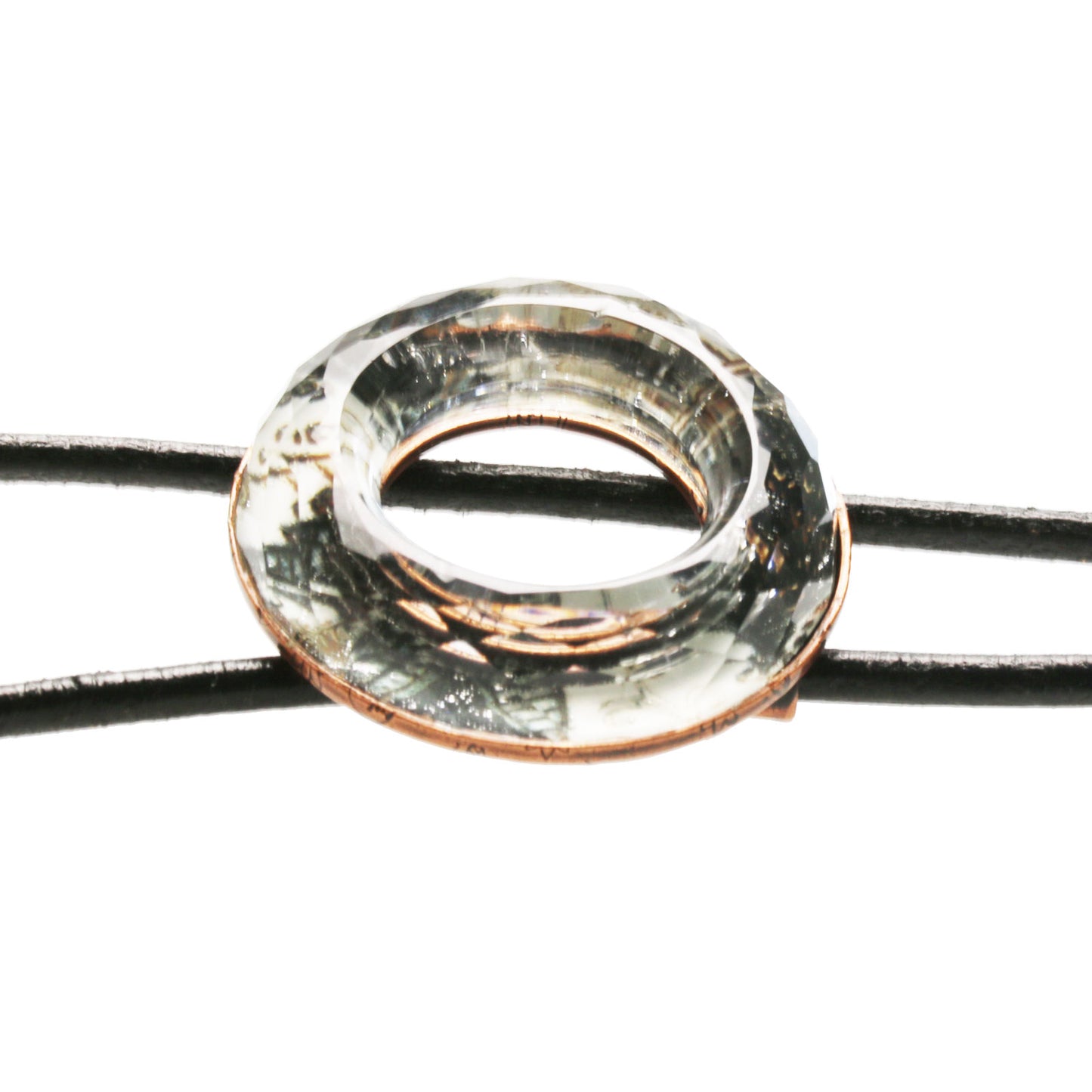 革紐ループタイ ユリ ドーナツ型 白 TAMARUSAN