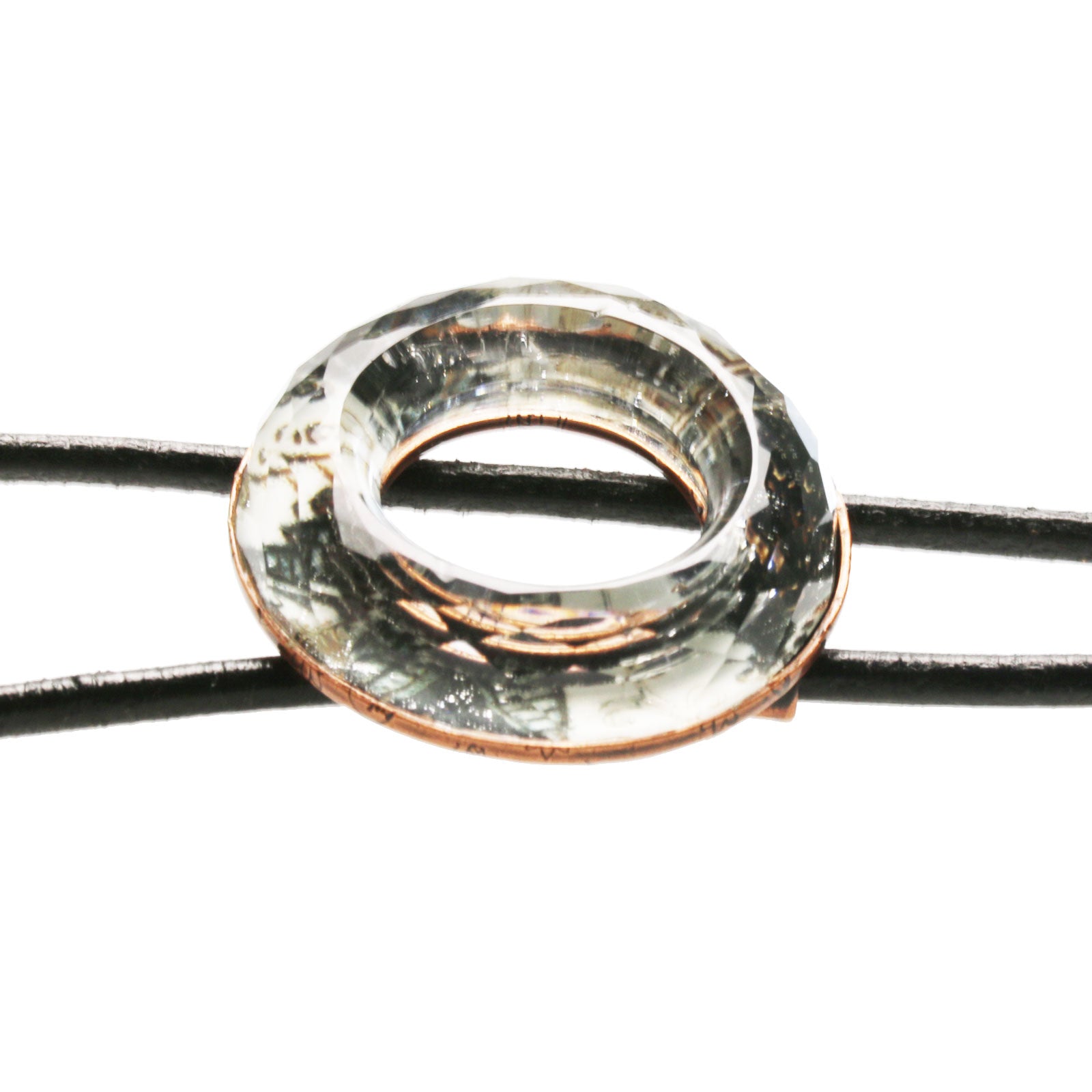 革紐ループタイ ユリ ドーナツ型 白 TAMARUSAN