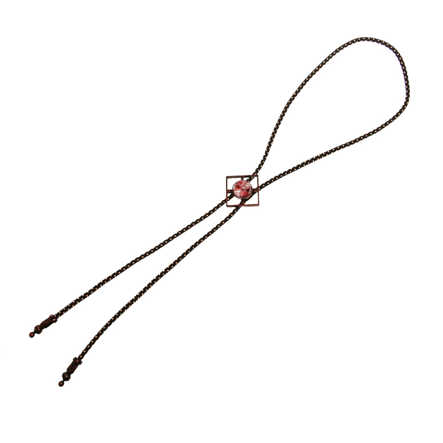 組紐ループタイ 赤 ユリ シルク 男女兼用 TAMARUSAN