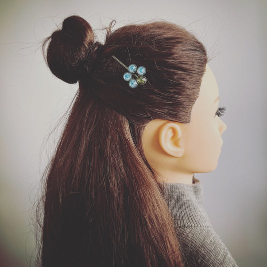 ヘアピン 花 梅 ブルー TAMARUSAN