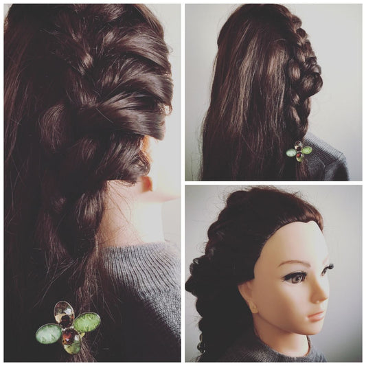 花 ヘアゴム パンジー 水色 大ぶり TAMARUSAN