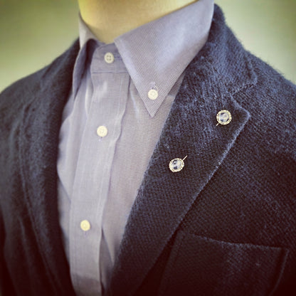 両飾りのハットピン アーガイル 青 TAMARUSAN