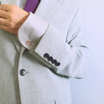 カフスボタン 紫陽花 ハート ピンク カフスボタン