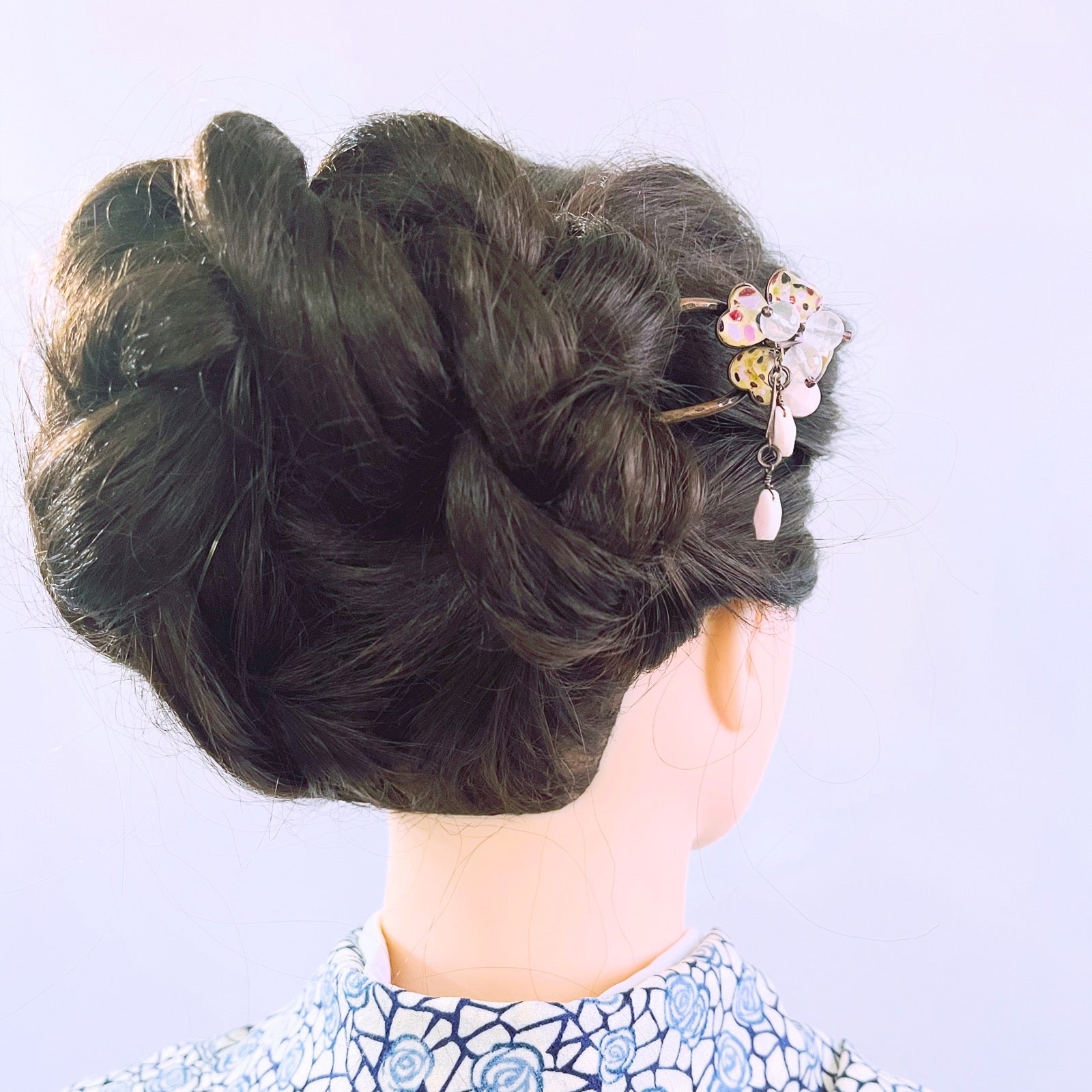 二股かんざし 花 紫陽花 ピンク TAMARUSAN