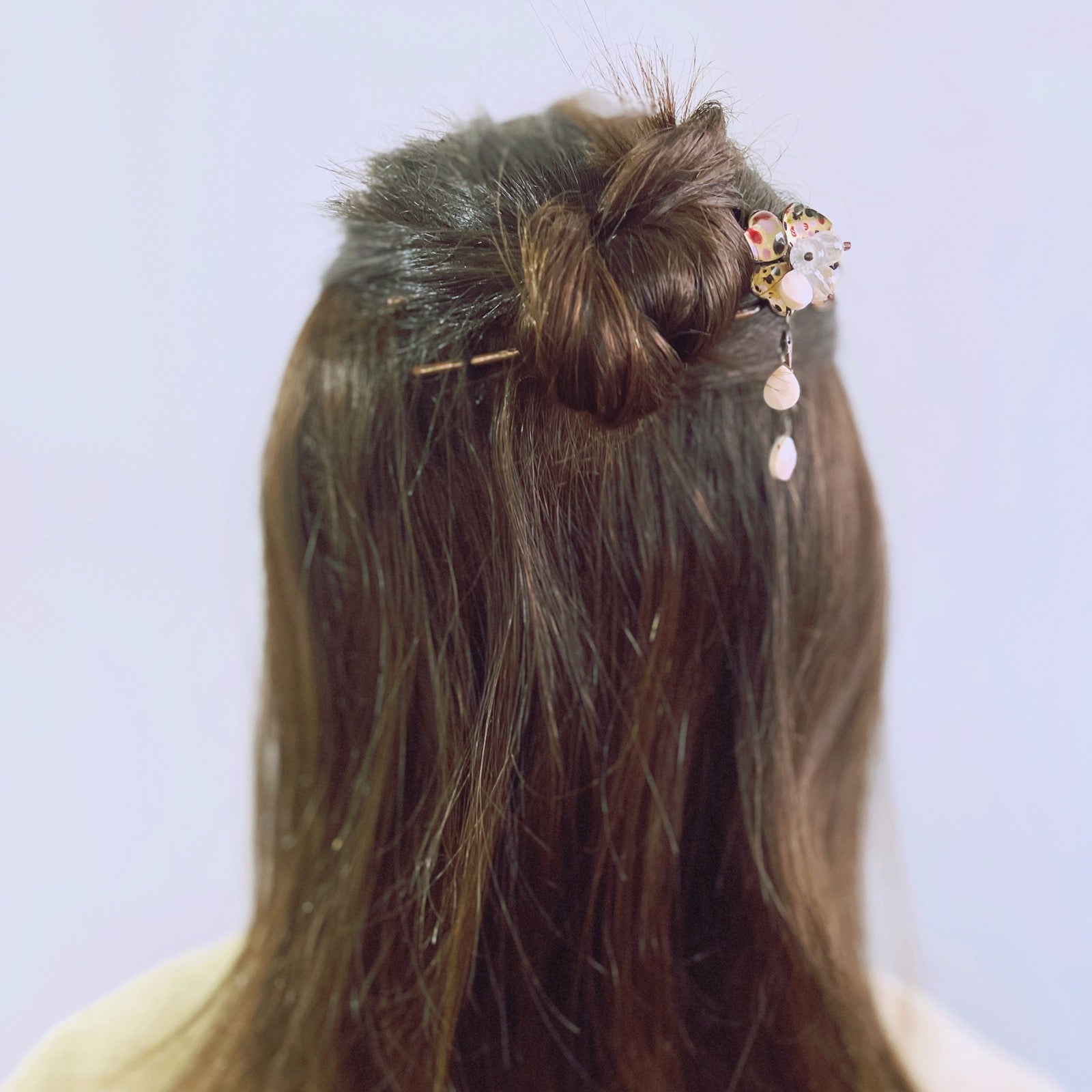 二股かんざし 花 紫陽花 ピンク TAMARUSAN