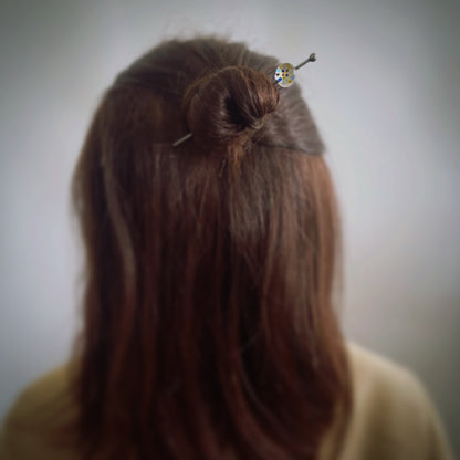 かんざしバレッタ ブルー 布 フェルト 紫陽花 TAMARUSAN