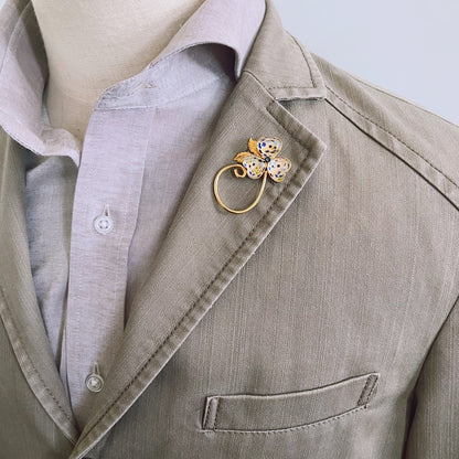 ピンブローチ 眼鏡ホルダー 花 金 紫陽花 TAMARUSAN