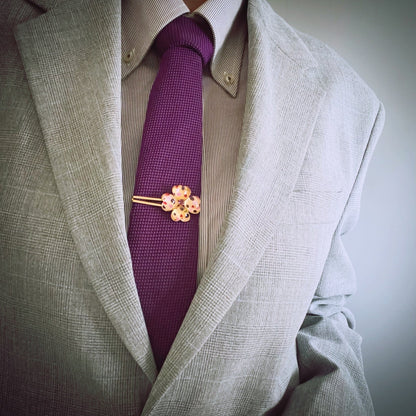 ネクタイピン 花 紫陽花 24k ゴールド ピンク TAMARUSAN