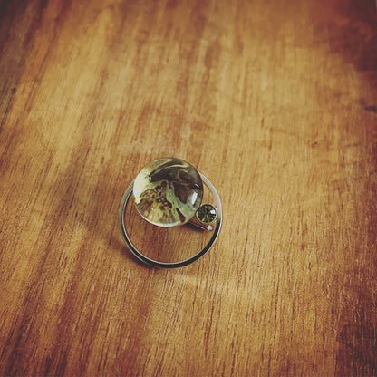 小さい帯留 青 シンプル 帯留め