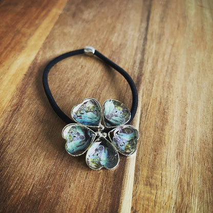 ヘアゴム アマゾン 青 花 樹脂 TAMARUSAN