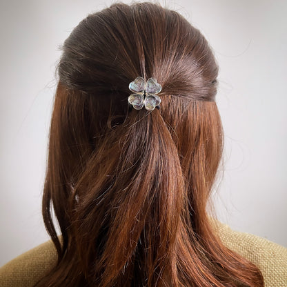 ヘアゴム 四つ葉 青 樹脂 贈り物 TAMARUSAN