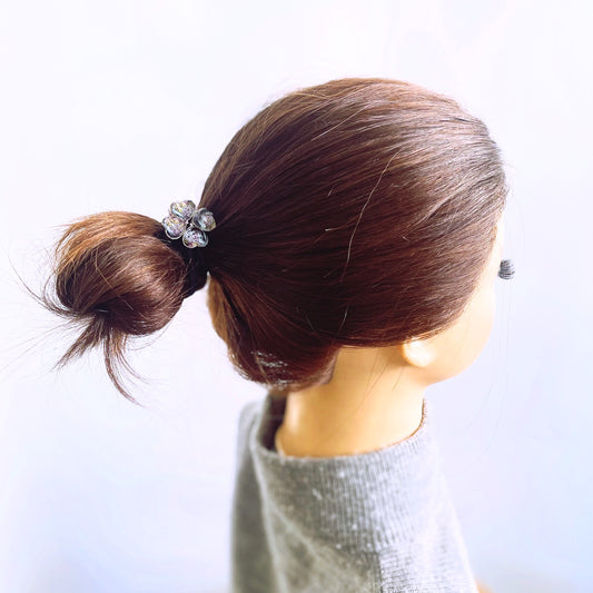 ヘアゴム 四つ葉 青 樹脂 贈り物