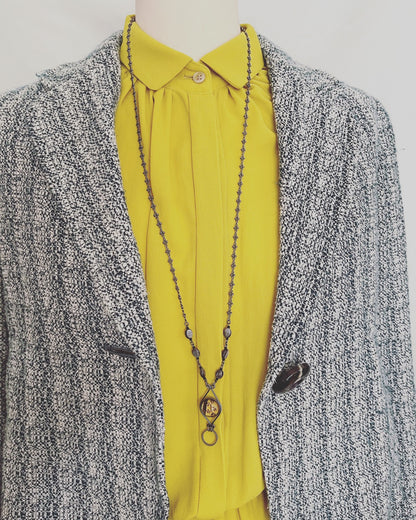 IDホルダー ネックストラップ 和風 薔薇 グレー ネックストラップ