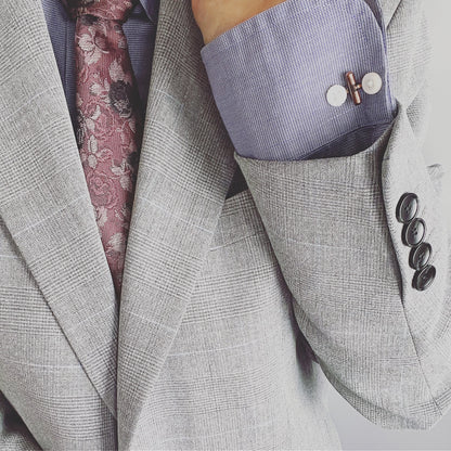 カフスボタン 茶色 裏庭 楕円 植物 カフスボタン