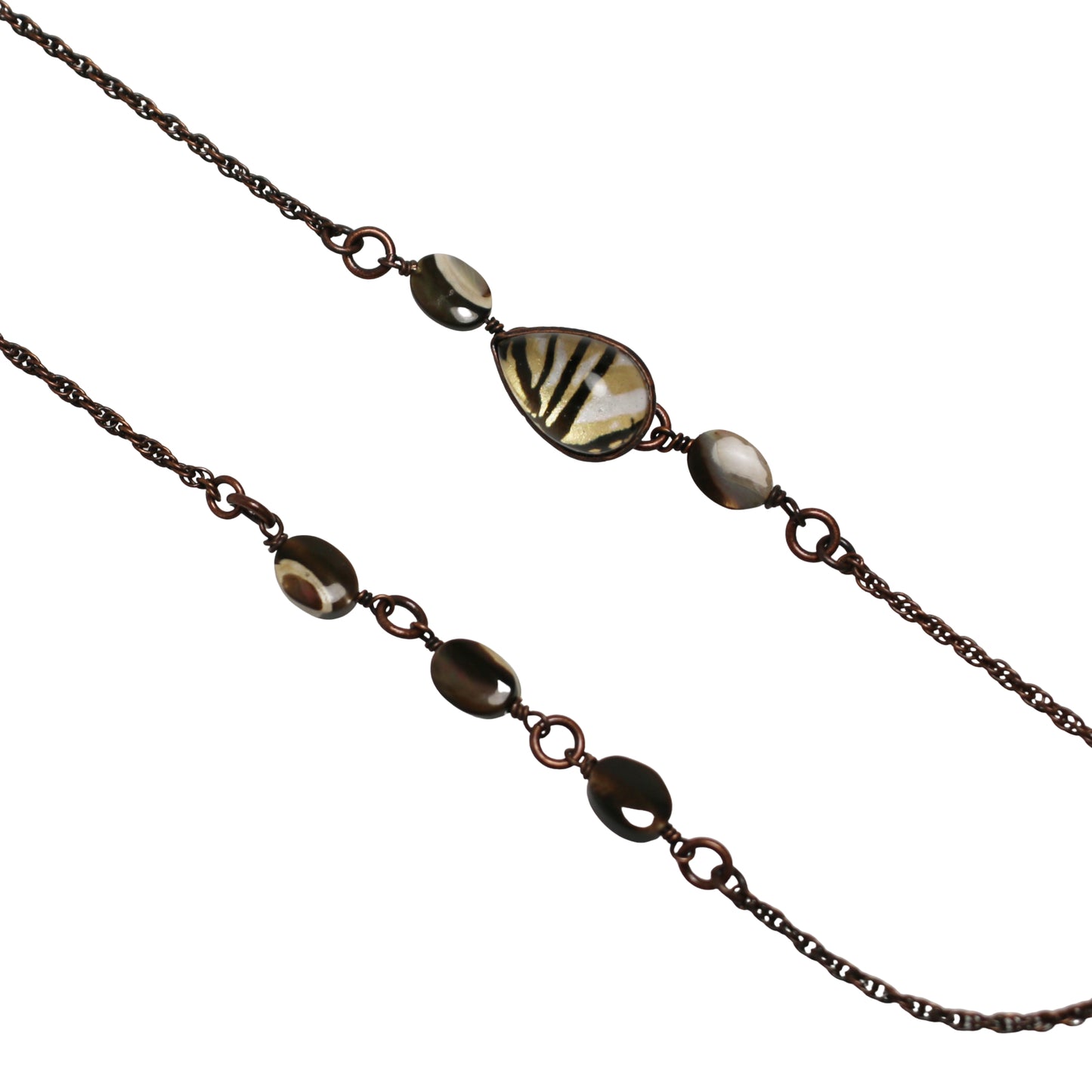 眼鏡チェーン シェル シンプル 茶色