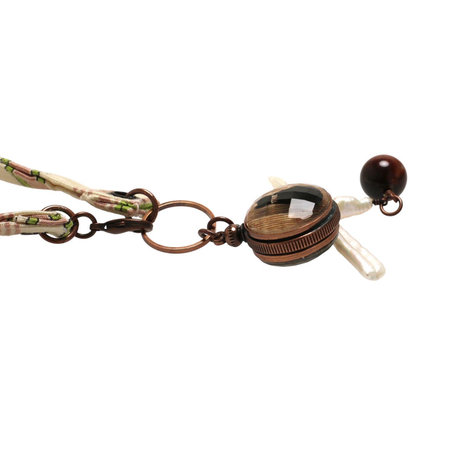 バッグチャーム フクロウ 猫 淡水パール バッグチャーム