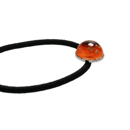 シルバー925 ヘアゴム ふくろう オレンジ TAMARUSAN