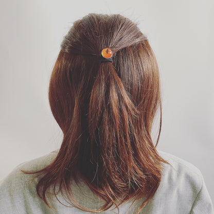 シルバー925 ヘアゴム ふくろう オレンジ TAMARUSAN