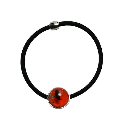 シルバー925 ヘアゴム ふくろう オレンジ TAMARUSAN