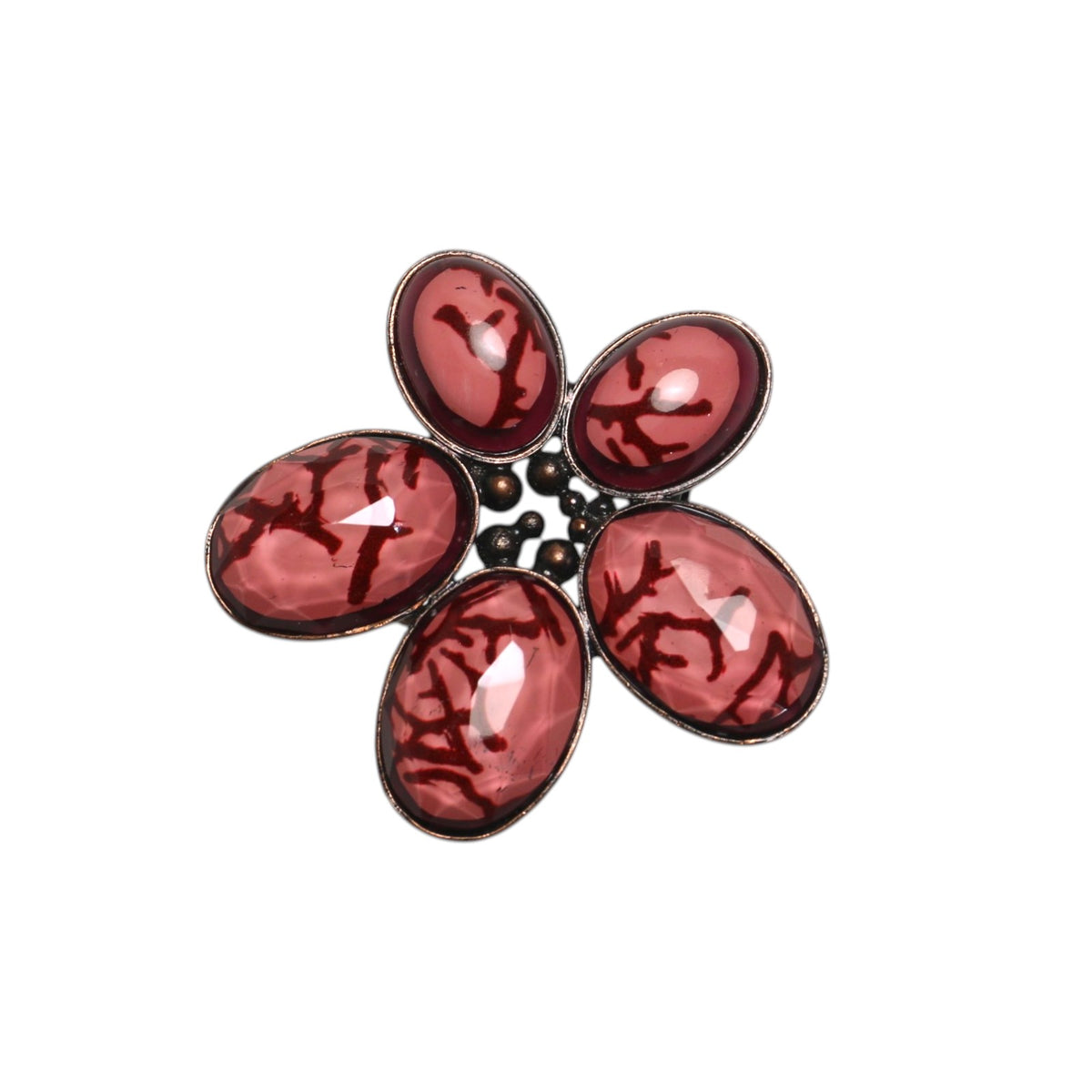 帯留め 珊瑚 ピンク 花 帯留め