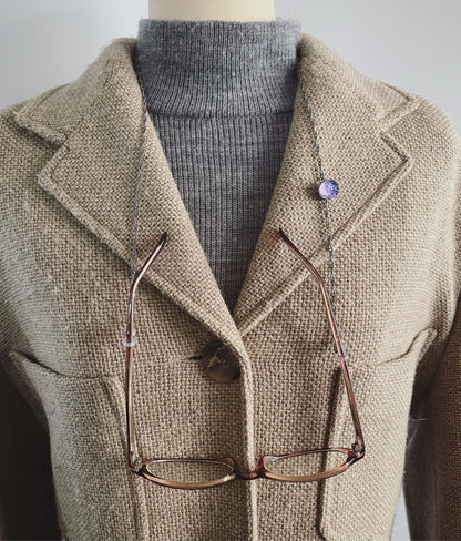 眼鏡チェーン ハート 古希 紫 アンティーク調 TAMARUSAN