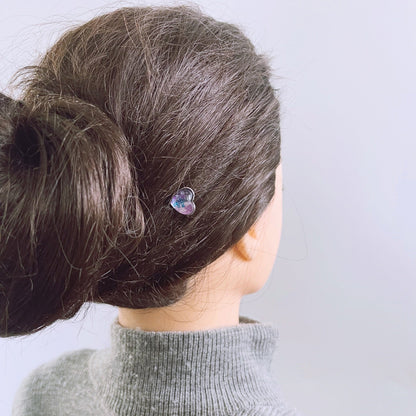 ヘアピン ハート 紫 大人 贈り物 TAMARUSAN