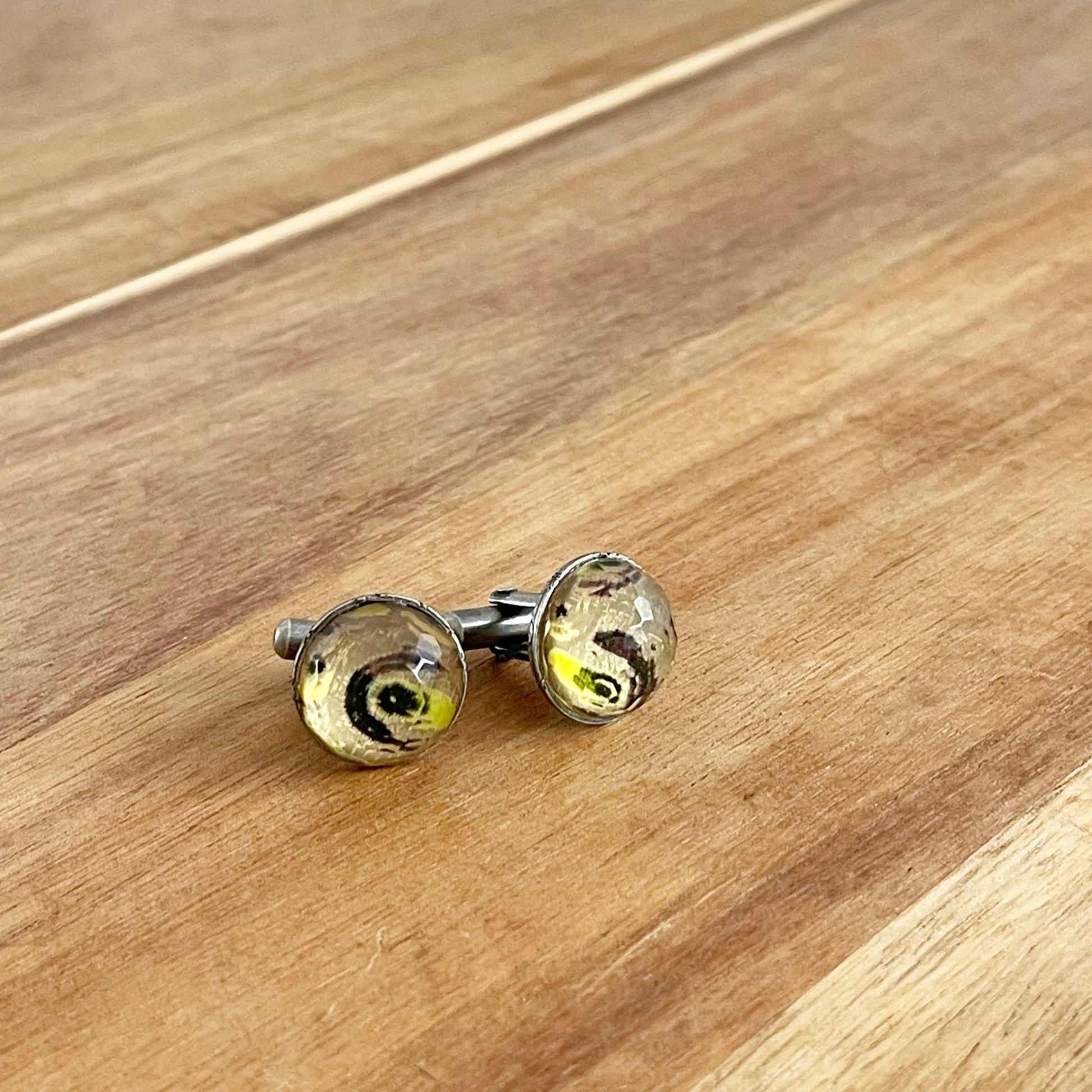 カフスボタン グレー 模様 男女兼用 カフスボタン