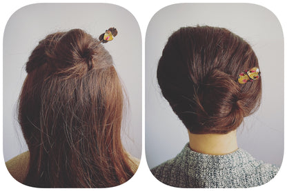 かんざしバレッタ マジェステ ピンク シルク TAMARUSAN