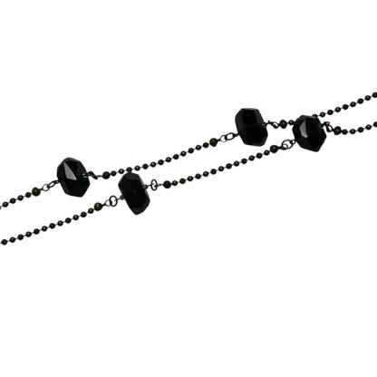 ロングネックレス 黒 オニキス TAMARUSAN