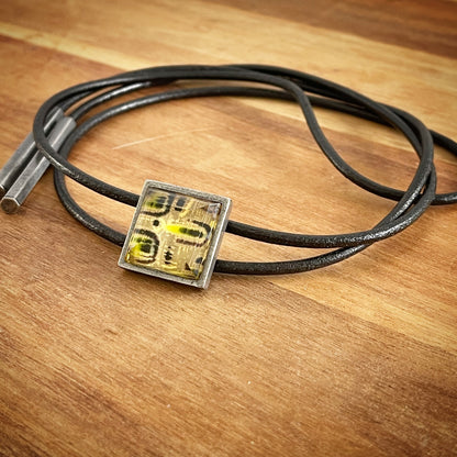 革紐ループタイ グレー カジュアル 四角 ループタイ