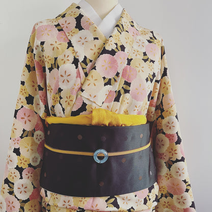 帯留め 水色 ドーナツ型