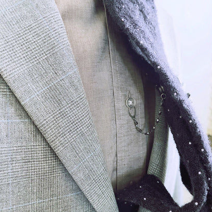 タイタックピン 恐竜 オニキス 水晶 紺 TAMARUSAN