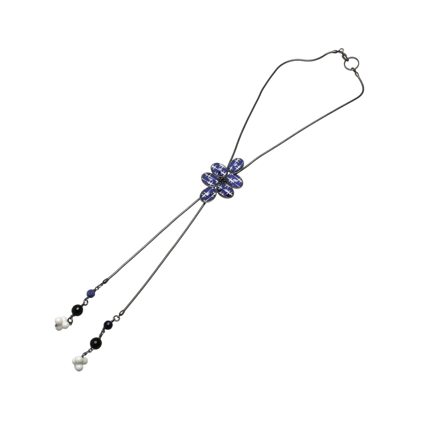 チェーンループタイ 水色 ヤモリ ループタイ