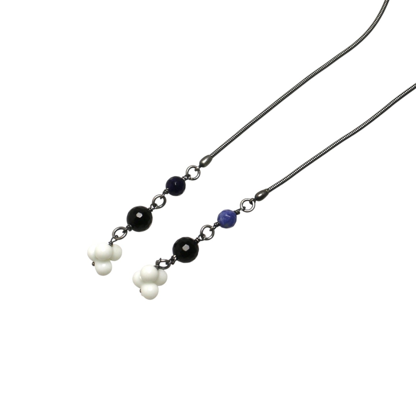 チェーンループタイ 水色 ヤモリ ループタイ