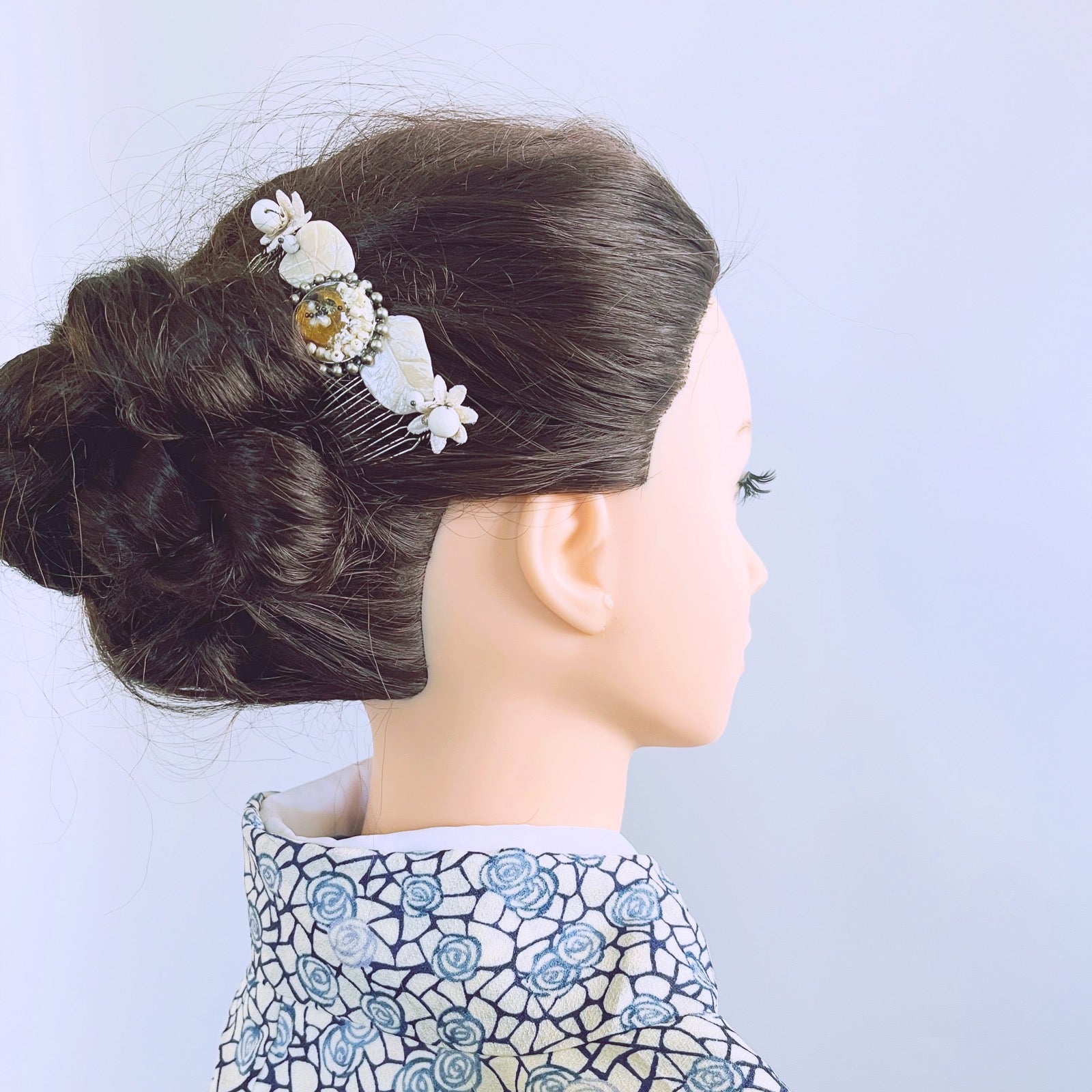 コーム 白 花 葉っぱ TAMARUSAN