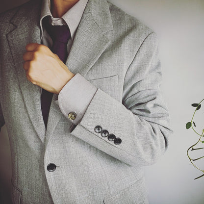 ボタンカバー グレー ハンミョウ カフスボタン TAMARUSAN