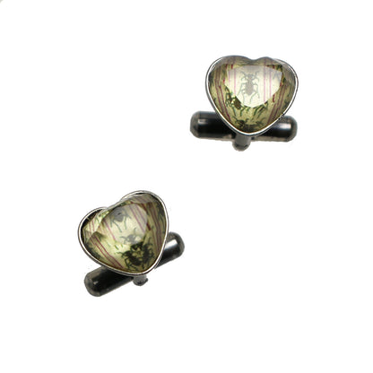 カフスボタン ハート ハンミョウ グレー 紫 カフスボタン