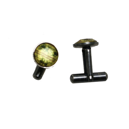 カフスボタン 丸 ハンミョウ グレー 紫 カフスボタン