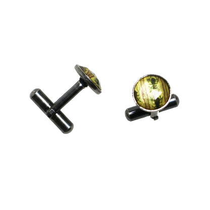 カフスボタン 丸 ハンミョウ グレー 紫 カフスボタン