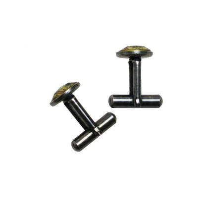 カフスボタン 丸 ハンミョウ グレー 紫 カフスボタン