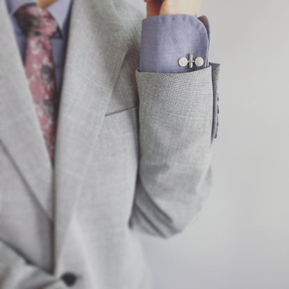 カフスボタン 丸 ハンミョウ グレー 紫 カフスボタン