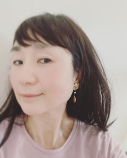 イヤリング グレー ハンミョウ ハート ピアス・イヤリング