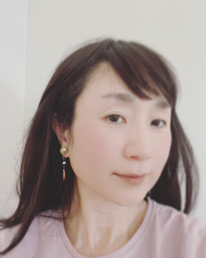 イヤリング グレー ハンミョウ ハート ピアス・イヤリング