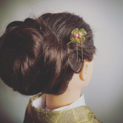 着せ替えかんざし 花 ピンク 水色 金 TAMARUSAN