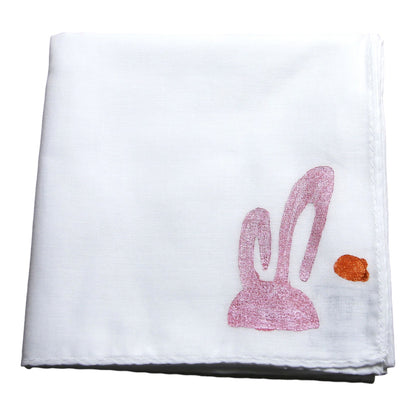 うさぎ ハンカチ ハンドプリント TAMARUSAN