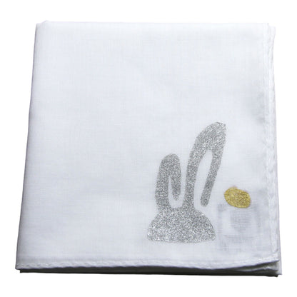 うさぎ ハンカチ ハンドプリント TAMARUSAN